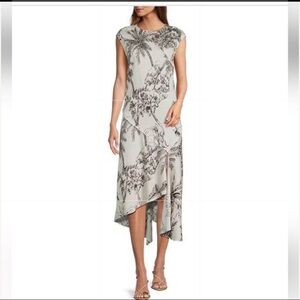 NWT Antonio Melani Tessa Toile Print Round Neck Cap Sleeve Midi Dress